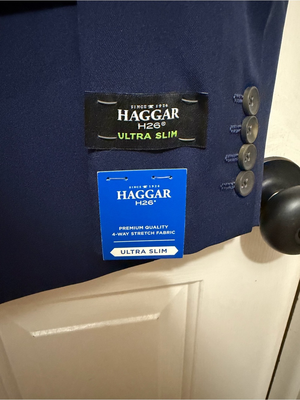 New! Haggar mens midnight blue ultra slim suit coat - Picture 9 of 9